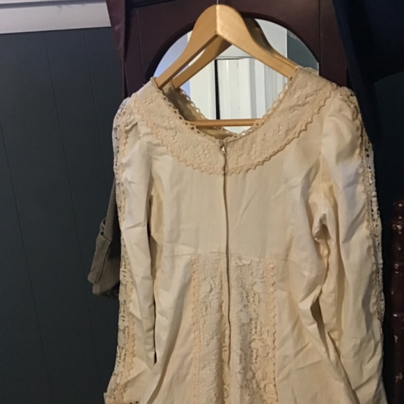 Gunne Sax cream hippy boho wedding dress rare - Picture 4 of 8